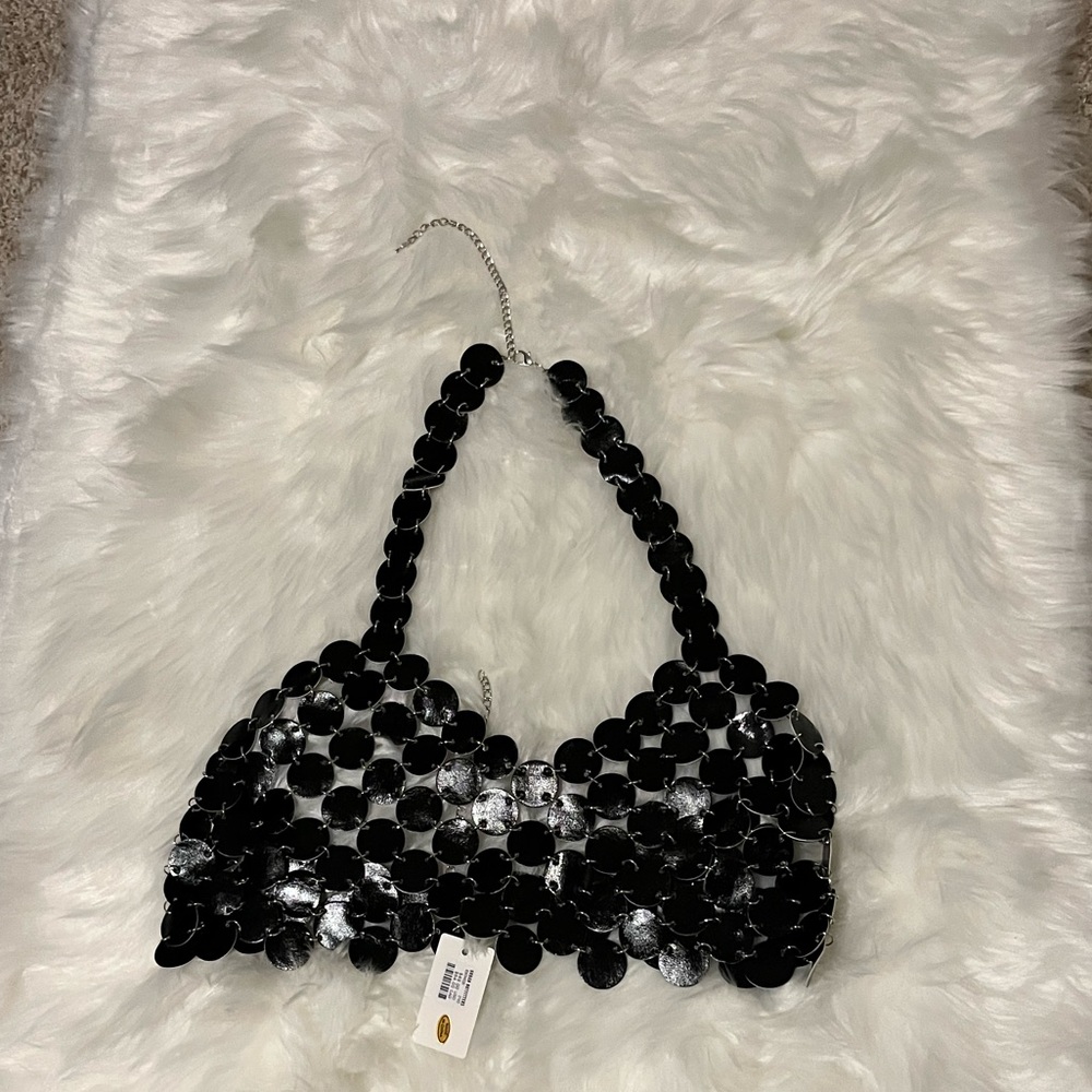 Urban Outfitters Metallic Circle Halter Top - Picture 4 of 5